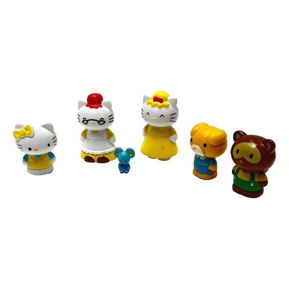 Sanrio Hello Kitty PVC Mini Figures Lot 6 Joey Mama Grand Mother Racoon Bear - Picture 6 of 10